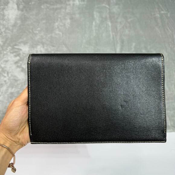 New Dooney & Bourke Envelope Slim Leather Wallet Black Organizer Clutch 9x6 - Picture 5 of 13